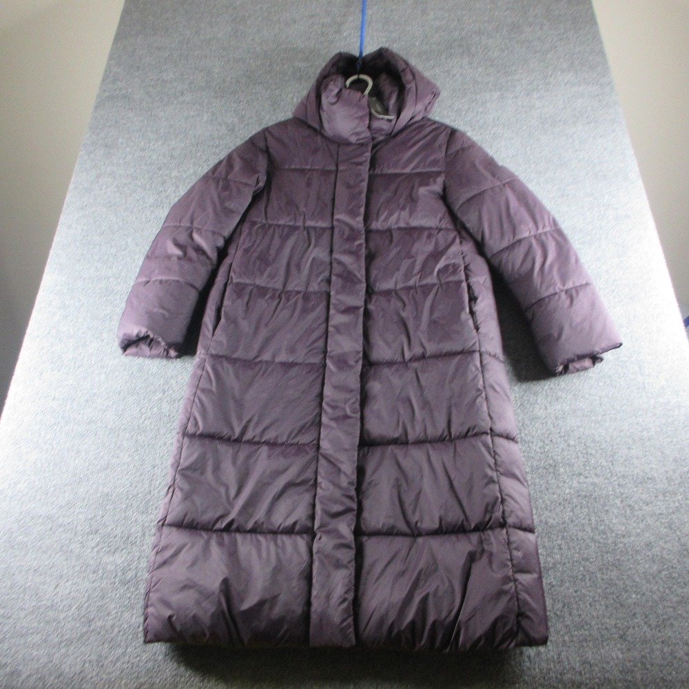 Banana Republic Coat Womens S Petite Purple Long Hooded Puffer Water Resistant